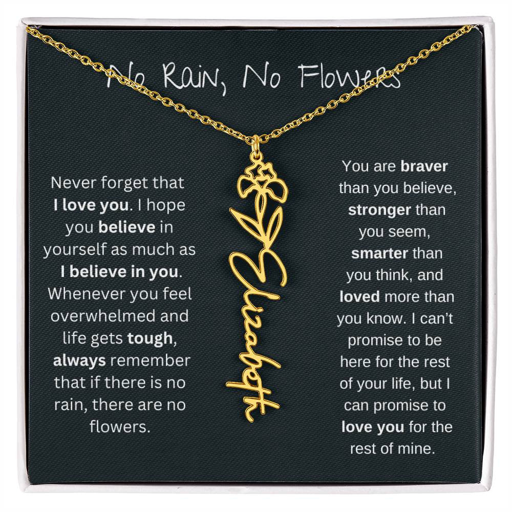 Never Forget That I Love You | Flower Name Necklace