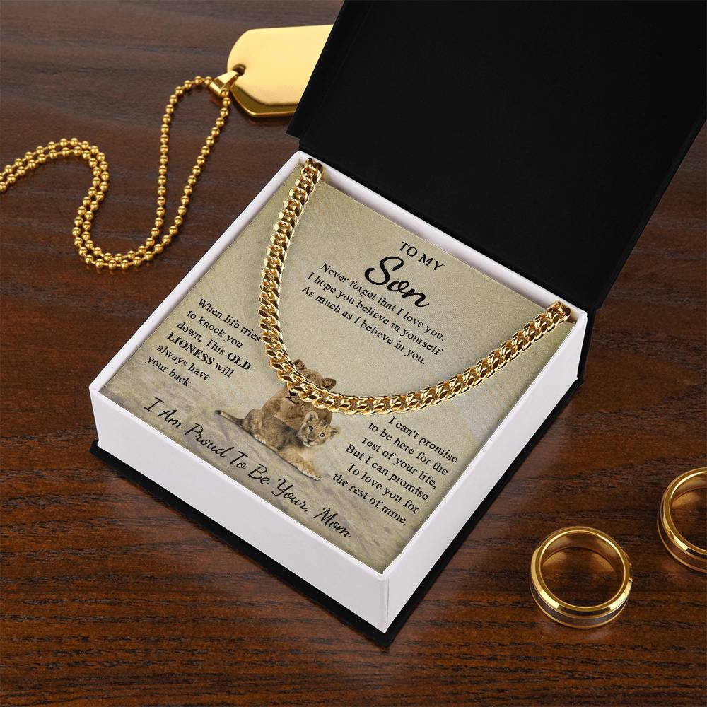 To My Son | Never Forget That I Love You - I Am Proud To Be Your Mom | Cuban Link Chain