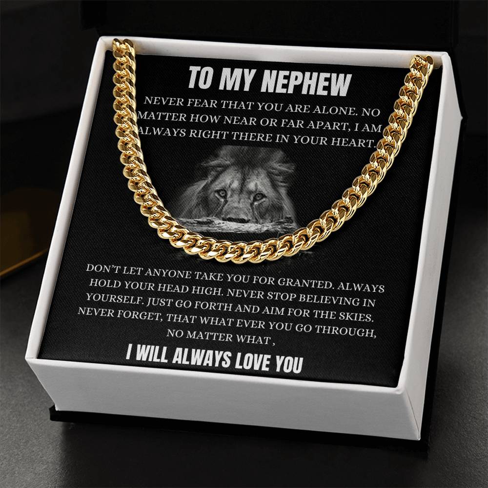 To My Nephew - Never Forget - Cuban Link Chain