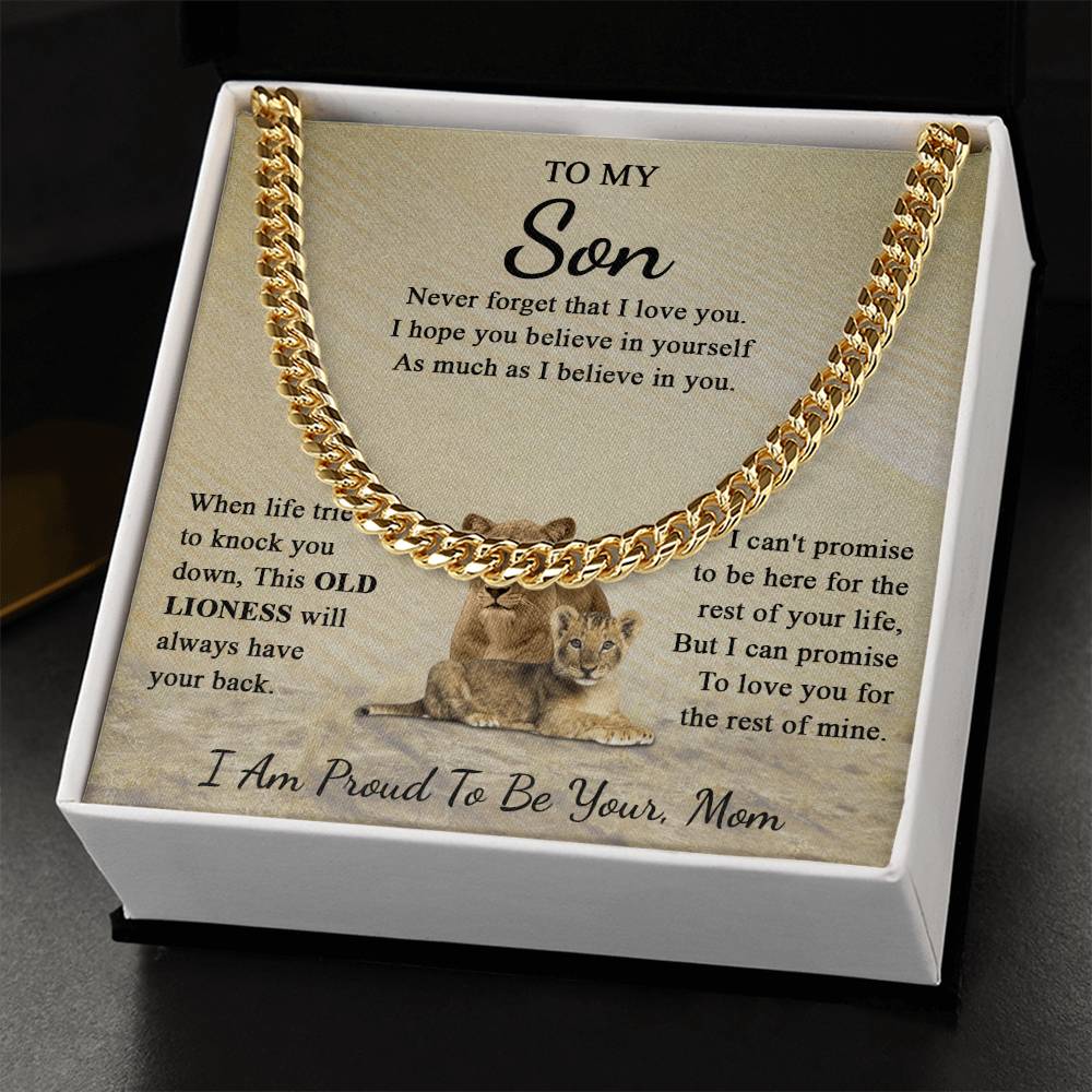 To My Son | Never Forget That I Love You - I Am Proud To Be Your Mom | Cuban Link Chain