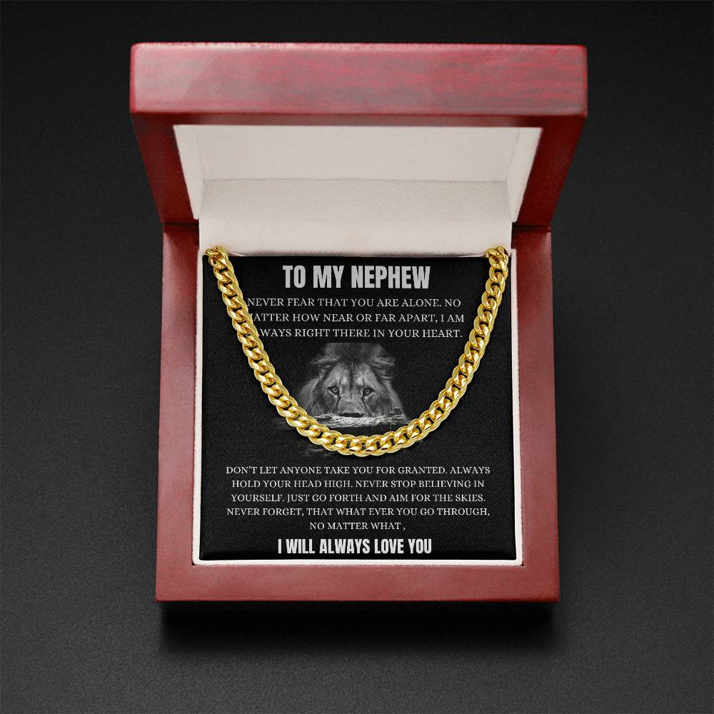 To My Nephew - Never Forget - Cuban Link Chain