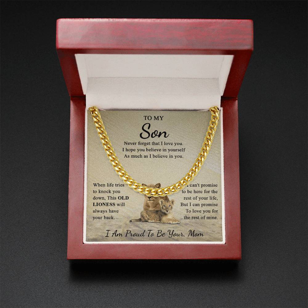 To My Son | Never Forget That I Love You - I Am Proud To Be Your Mom | Cuban Link Chain