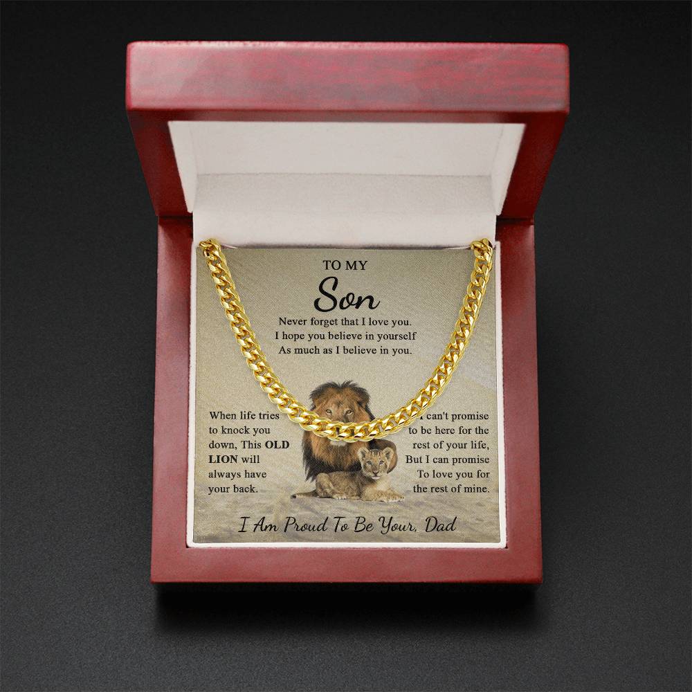 To My Son | Never Forget That I Love You - I Am Proud To Be Your Dad | Cuban Link Chain