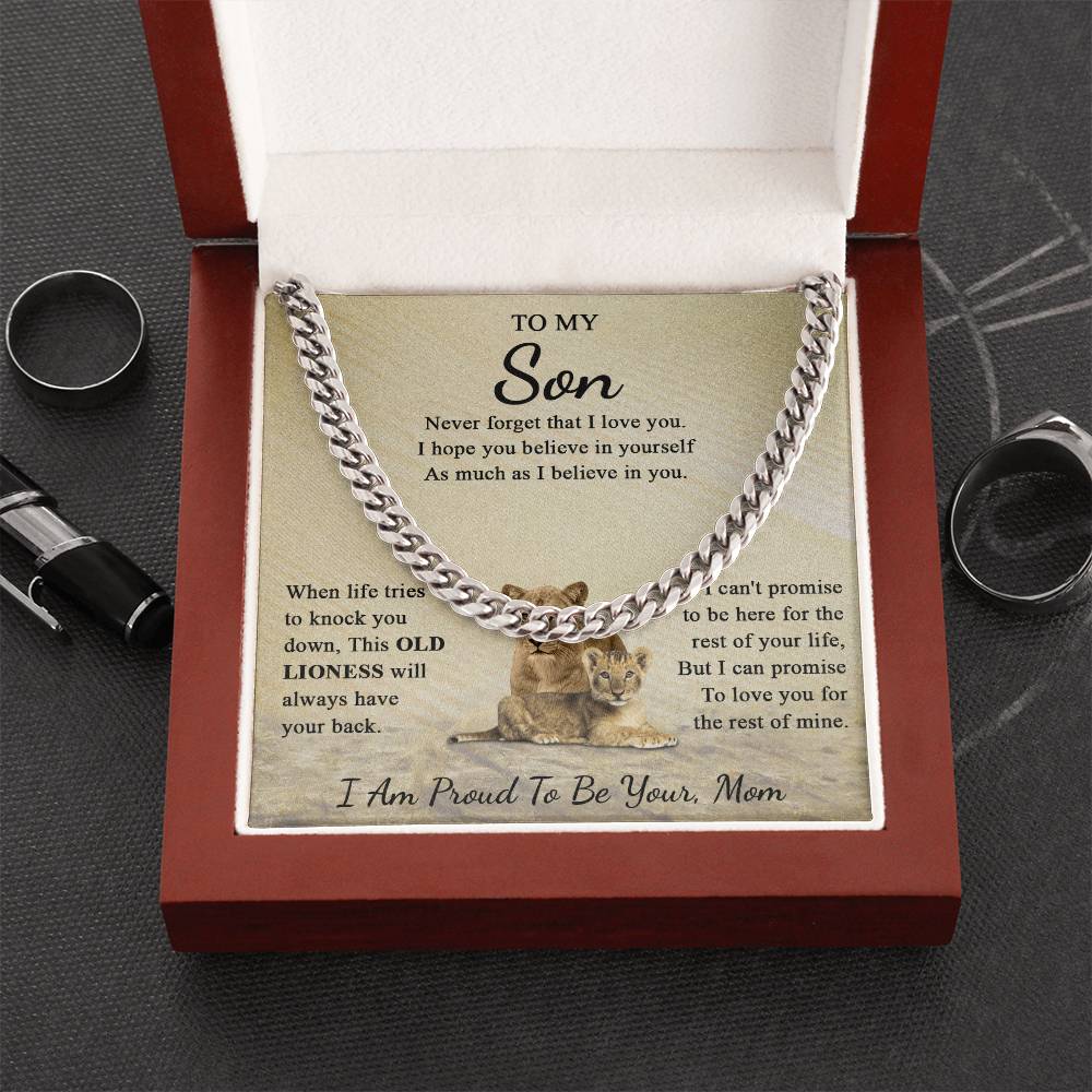 To My Son | Never Forget That I Love You - I Am Proud To Be Your Mom | Cuban Link Chain