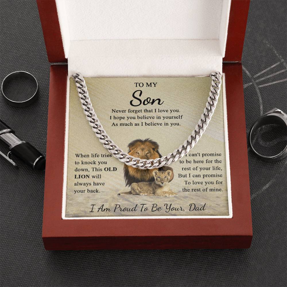 To My Son | Never Forget That I Love You - I Am Proud To Be Your Dad | Cuban Link Chain