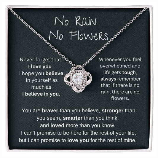 No Rain No Flowers | I Love You | Love Knot Necklace