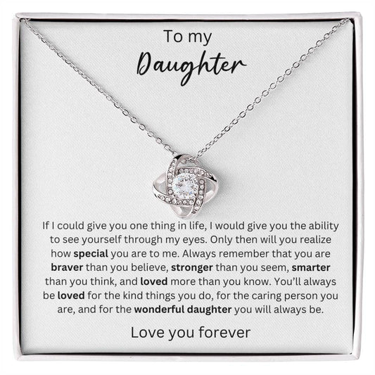 To My Daughter - You Are Braver Than You Think - Crown Love Necklace