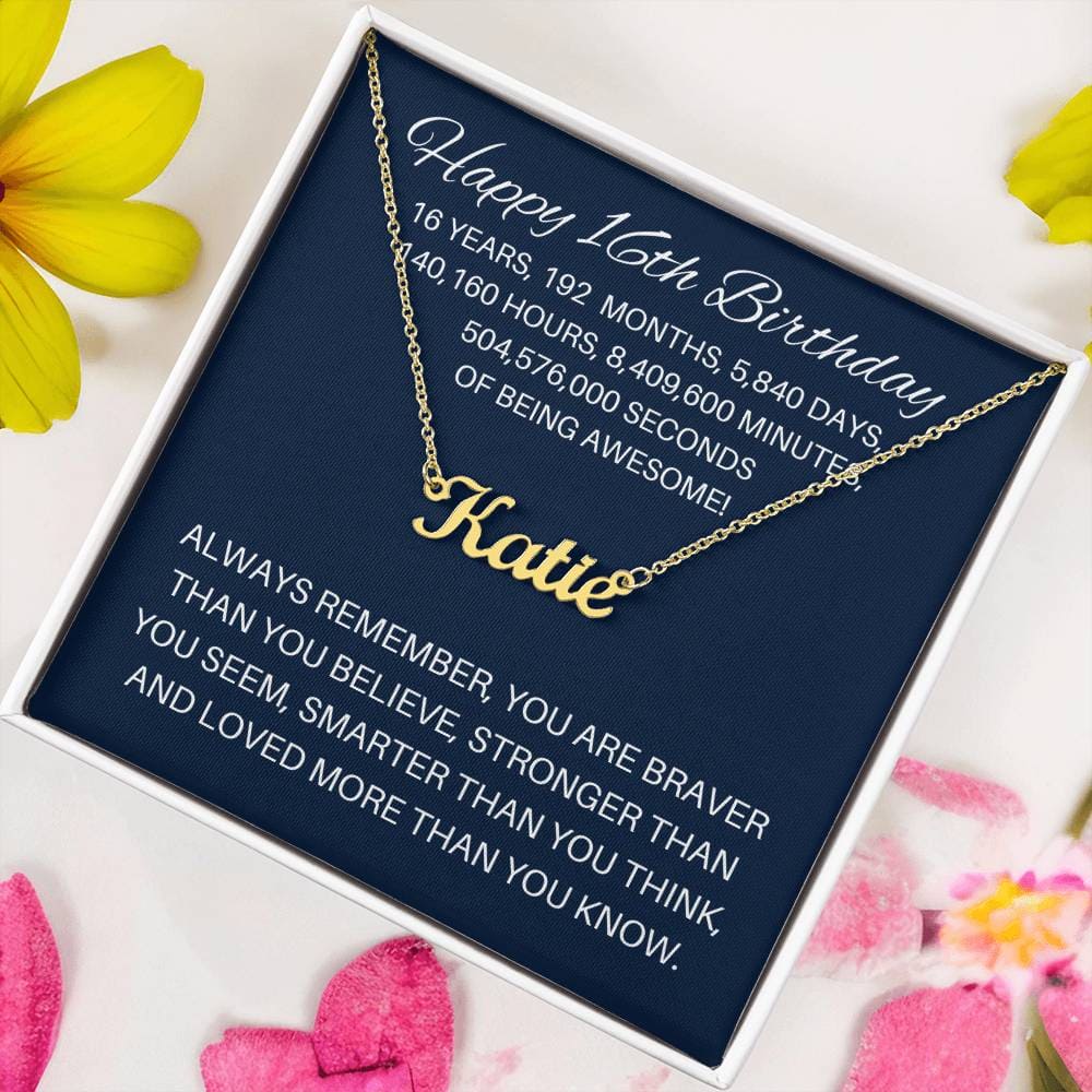 Personalized 16th Birthday Gift - Custom Name Necklace