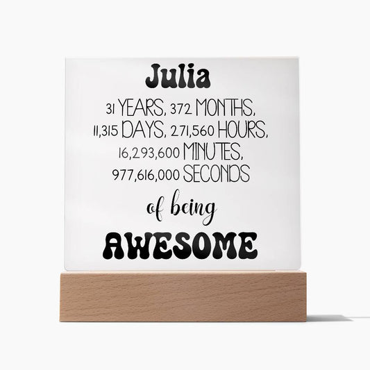 Happy 31st Birthday Personalized Gift Acrylic Plaque