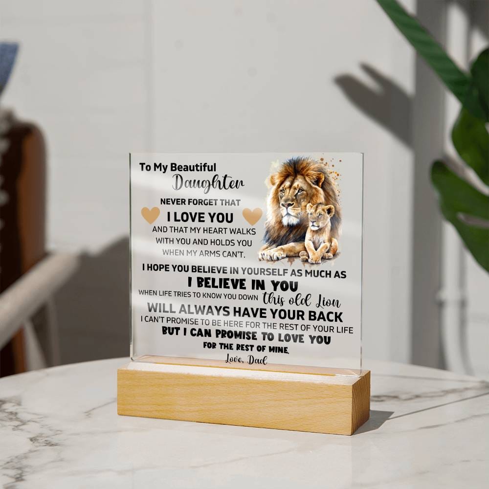 To My Daughter - I Promise To Love You For The Rest Of My Life - Square Acrylic Plaque