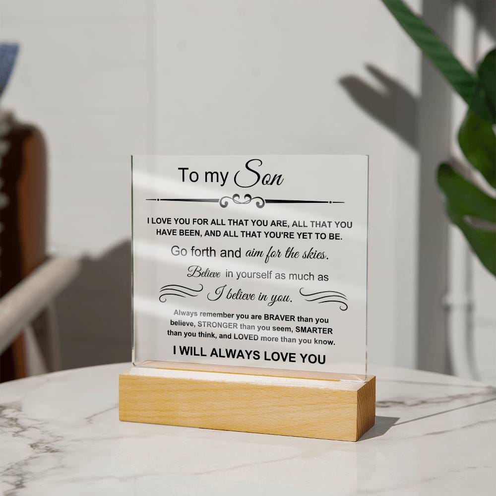 To My Amazing Son - I Believe In You - Square Acrylic Plaque