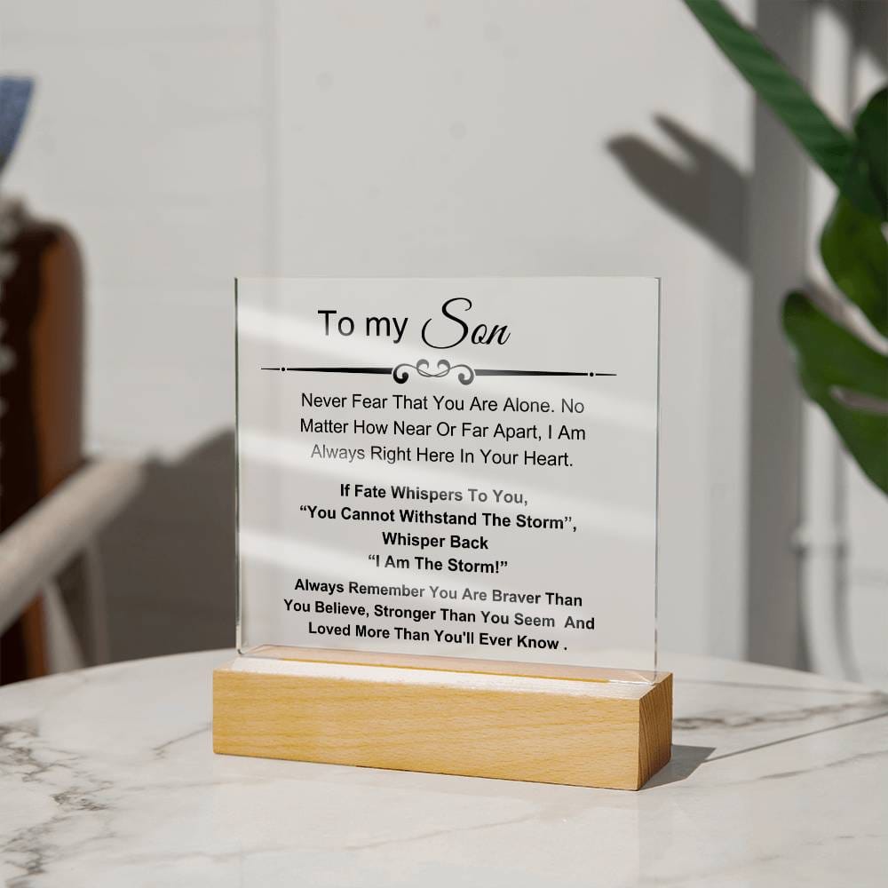 To My Amazing Son - You Are Stronger Than You Seem - Square Acrylic Plaque