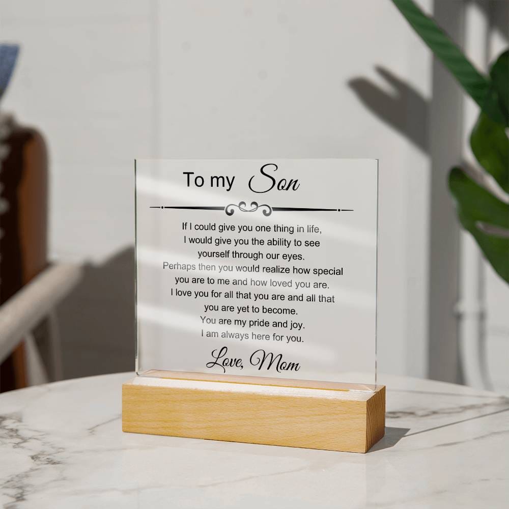 To My Amazing Son - I Am Always Here For You - Square Acrylic Plaque