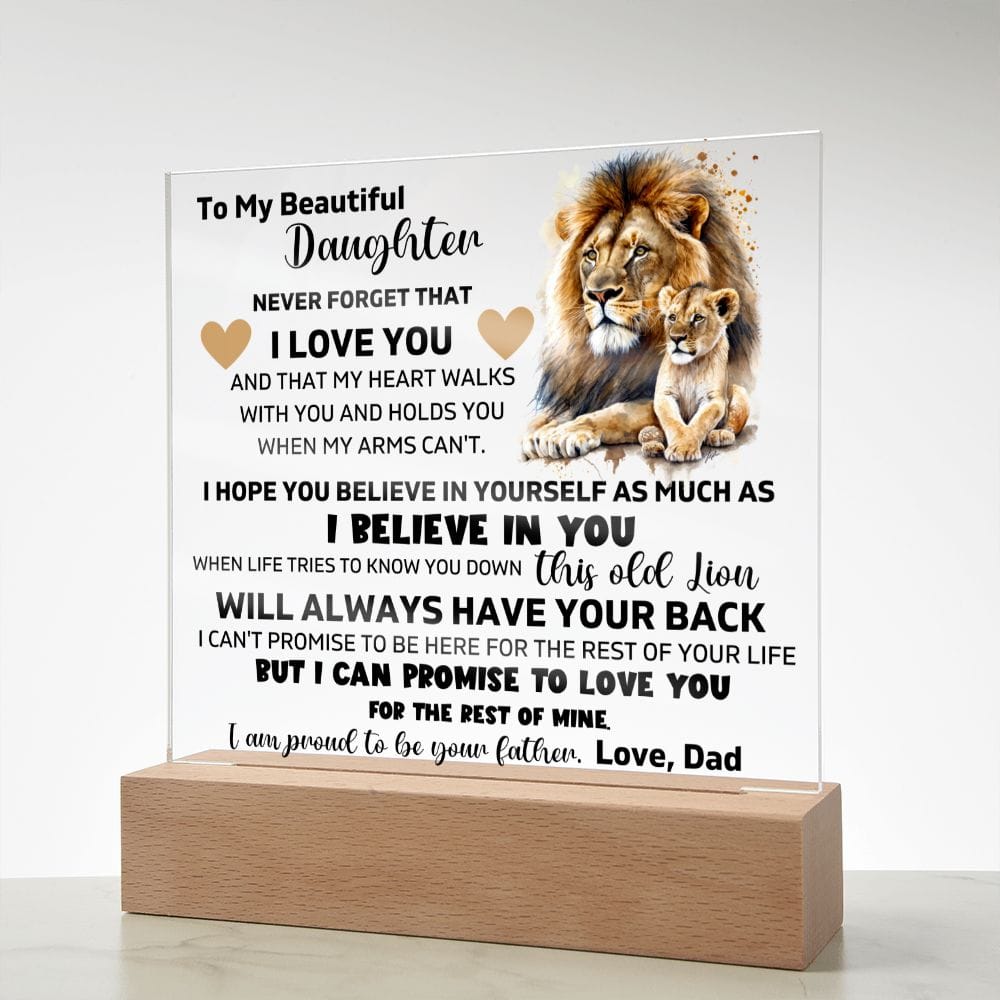 To My Daughter - I Am Proud To Be Your Father - Square Acrylic Plaque