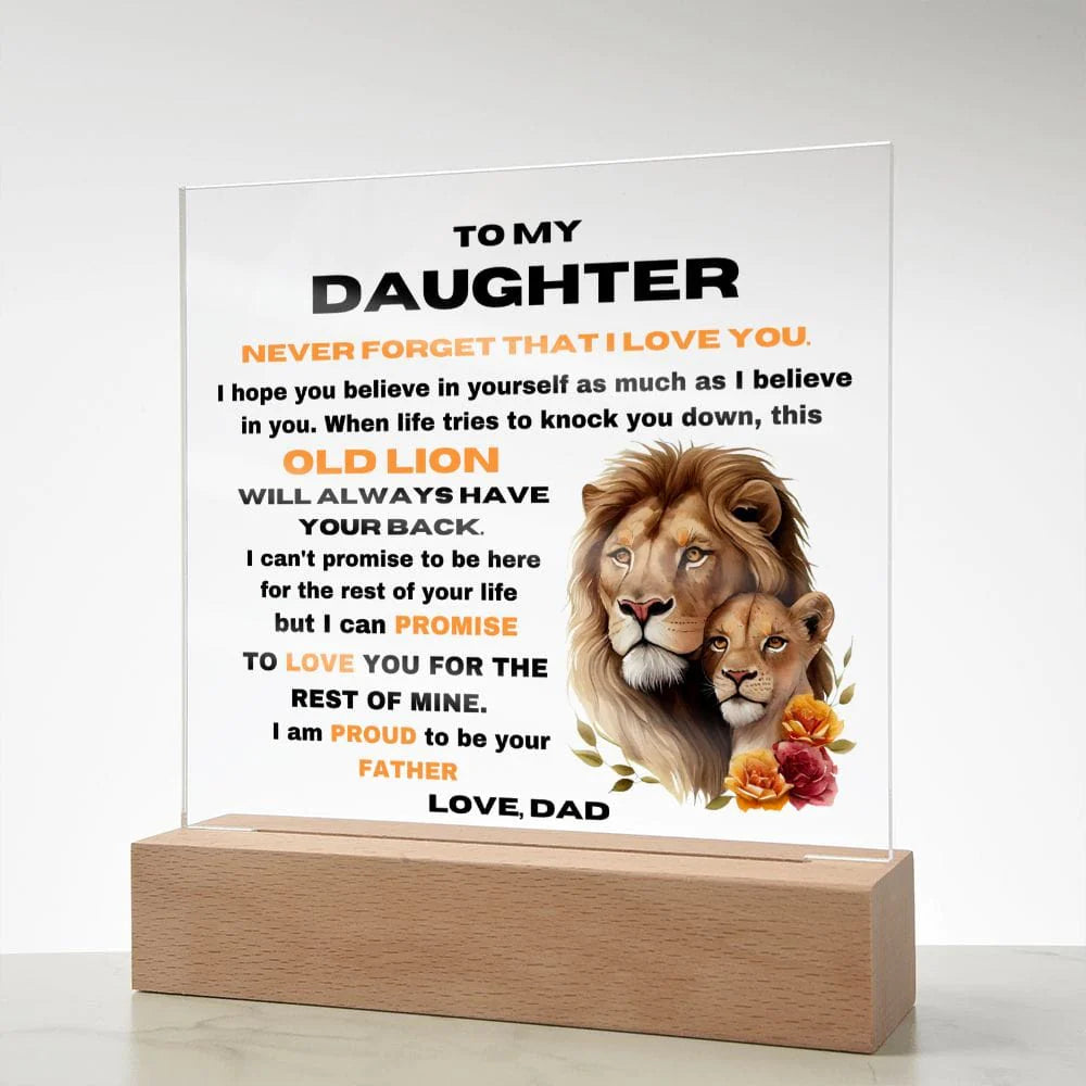 To My Daughter From Dad - Never Forget That I Love You - Square Acrylic Plaque