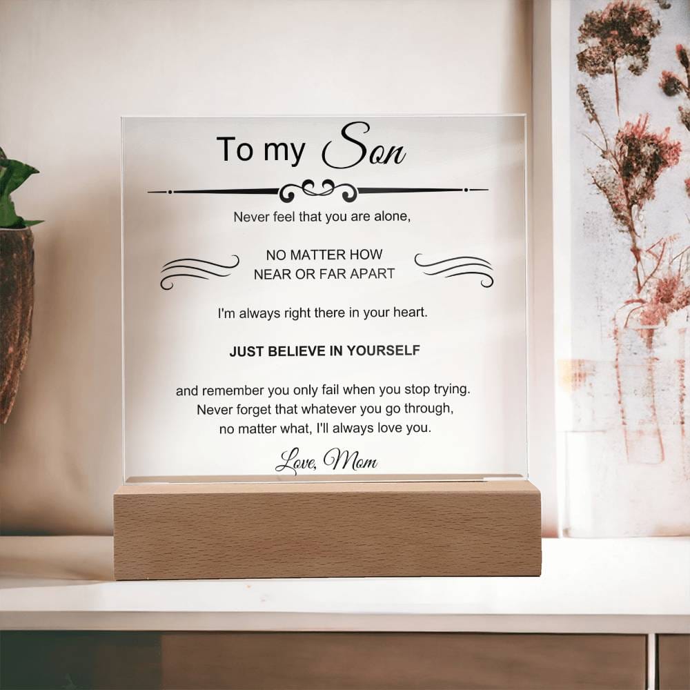 To My Amazing Son - I'll Always Love You - Square Acrylic Plaque
