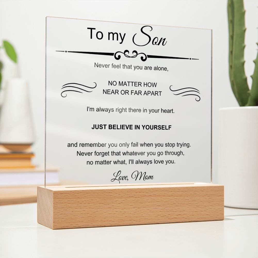 To My Amazing Son - I'll Always Love You - Square Acrylic Plaque