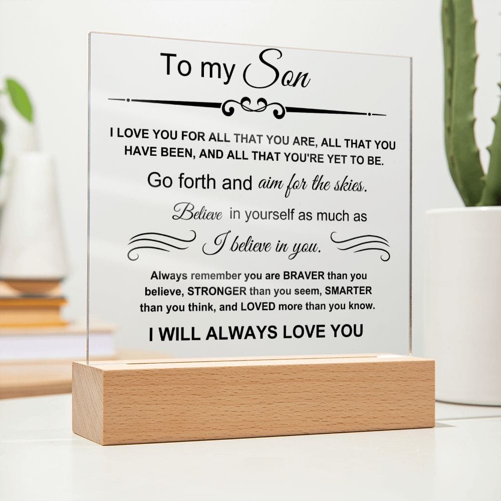 To My Amazing Son - I Believe In You - Square Acrylic Plaque