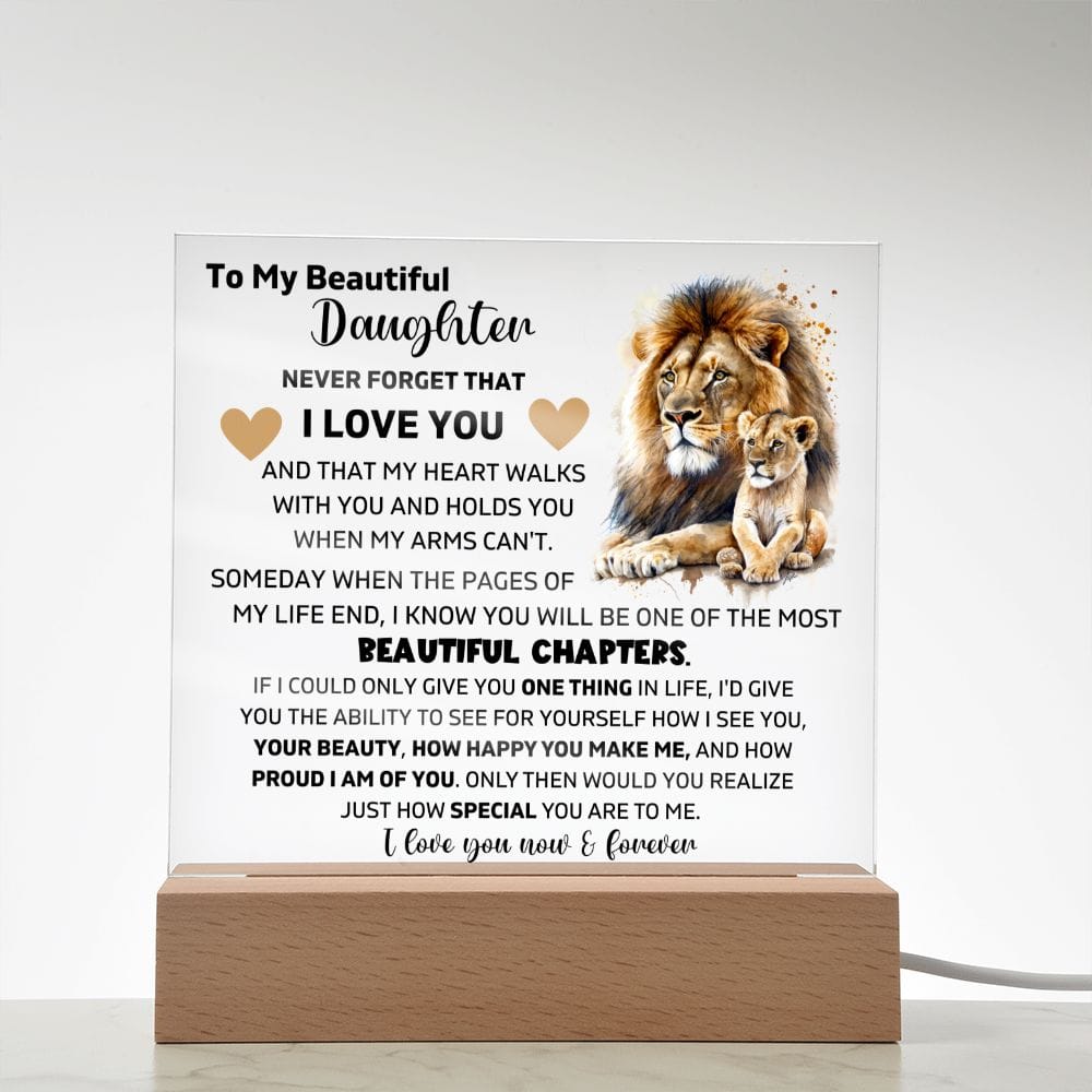 To My Daughter - I Am Proud Of You - Square Acrylic Plaque