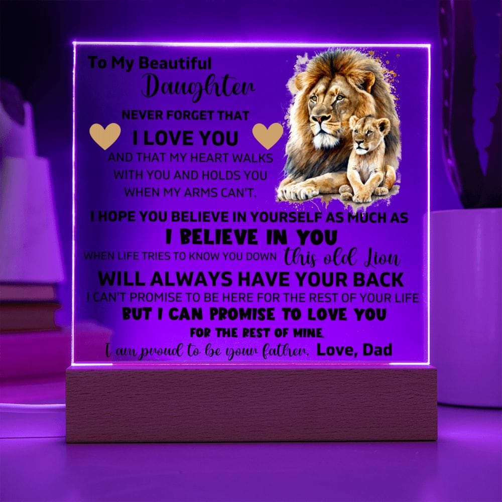 To My Daughter - I Am Proud To Be Your Father - Square Acrylic Plaque