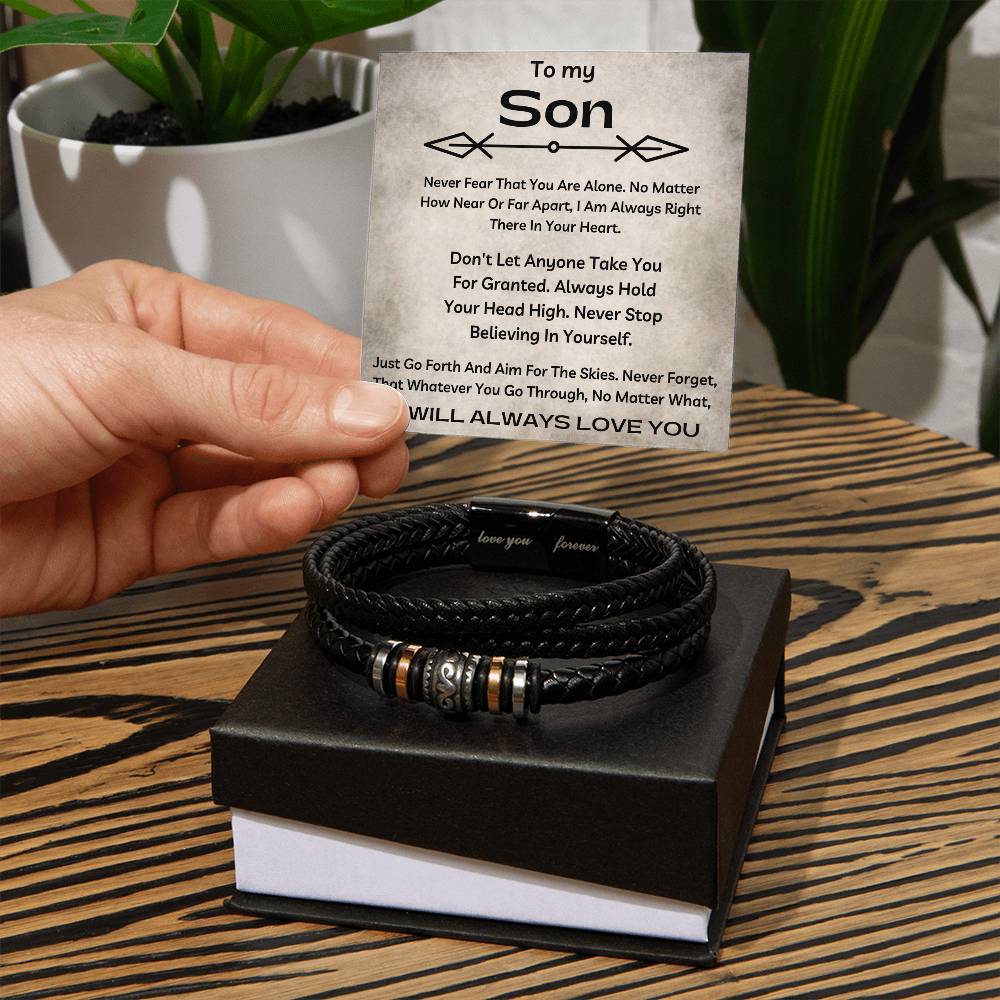 To My Son - You Are Stronger Than You Seem - Luxury Leather Bracelet