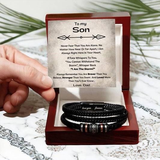 To My Son - You Are Stronger Than You Seem - Luxury Leather Bracelet