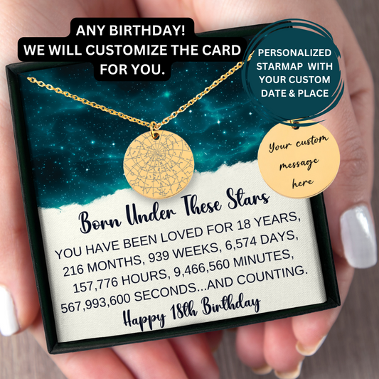 Personalized Star Map Necklace - Born Under These Stars