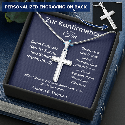 Zur Konfirmation - Personalized Cross Necklace