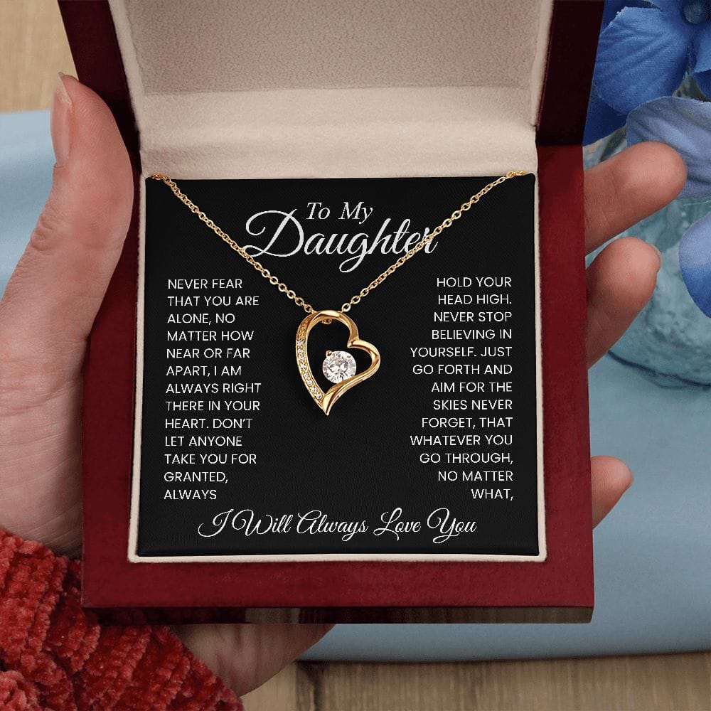 To My Daughter - Never Fear - Forever Love Necklace