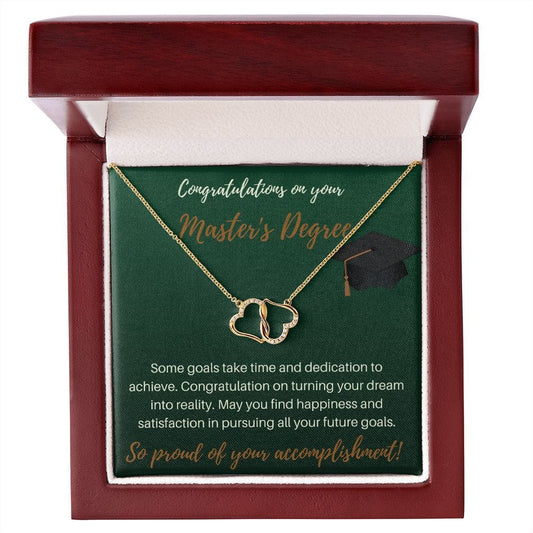 Congratulations On Your Master's Degree - Everlasting Love 10K Solid Gold Necklace