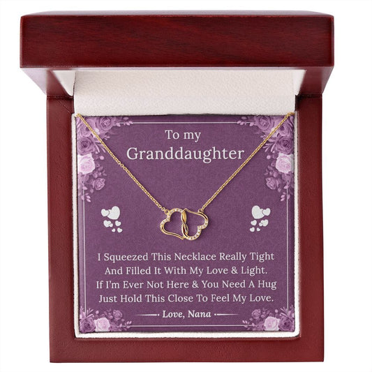 To My Granddaughter - Feel My Love - Everlasting Love 10K Solid Gold Necklace