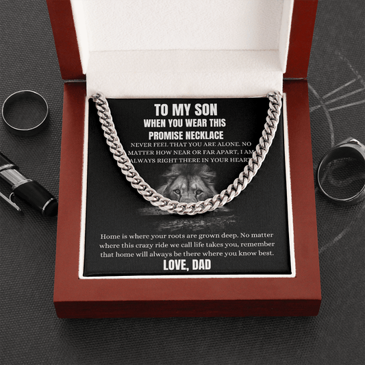 To My Son When You Wear This Promise Necklace - Cuban Link Chain Necklace