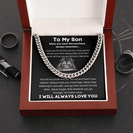To My Son - When You Wear This Necklace - Cuban Chain Necklace