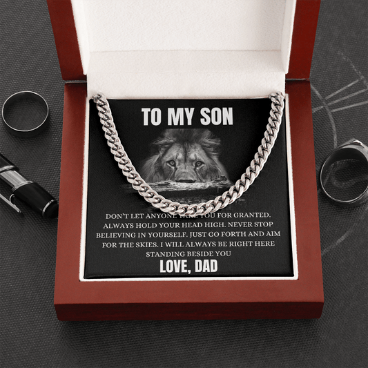 To My Son - I Will Always Be Right Here - Cuban Link Chain Necklace