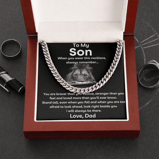 To My Son From Dad - When You Wear This Necklace - Cuban Link Chain Necklace