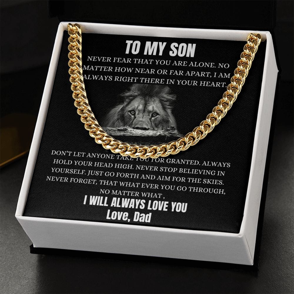 To My Son From Dad - Never Fear - Cuban Chain Link