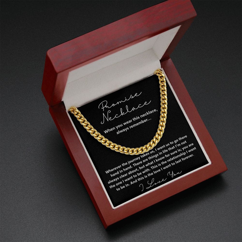 Promise Necklace - Wherever The Journey Takes Us - Cuban Link Chain