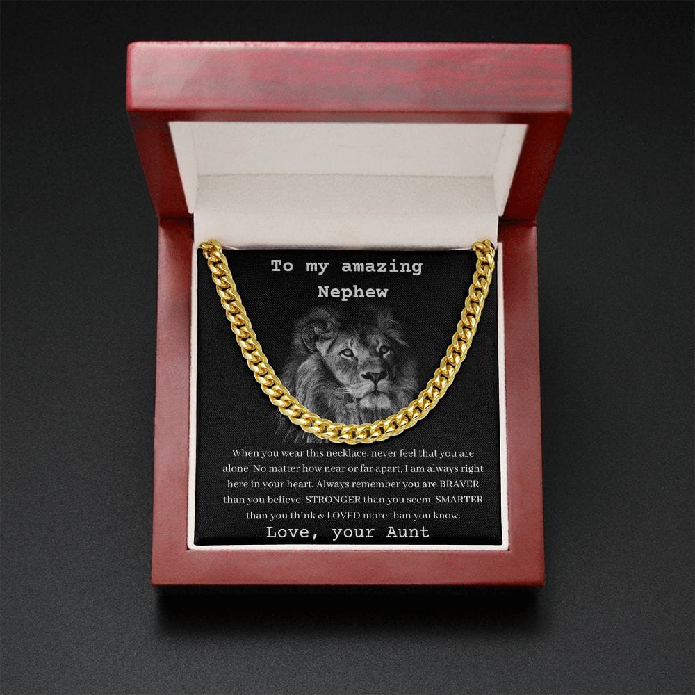 To My Amazing Nephew - When You Wear This Necklace Never Feel Alone - Cuban Link Chain