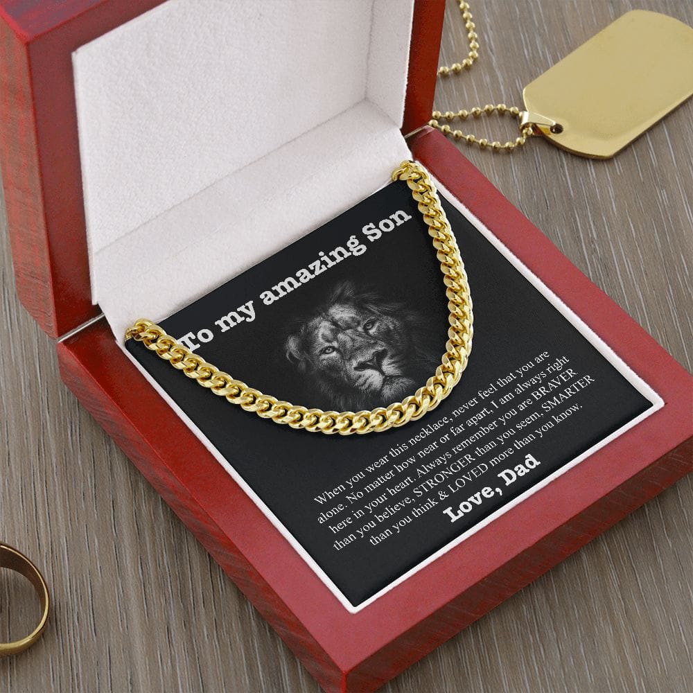 [Almost Sold Out] To My Amazing Son - Love Dad - Cuban Link Chain Necklace