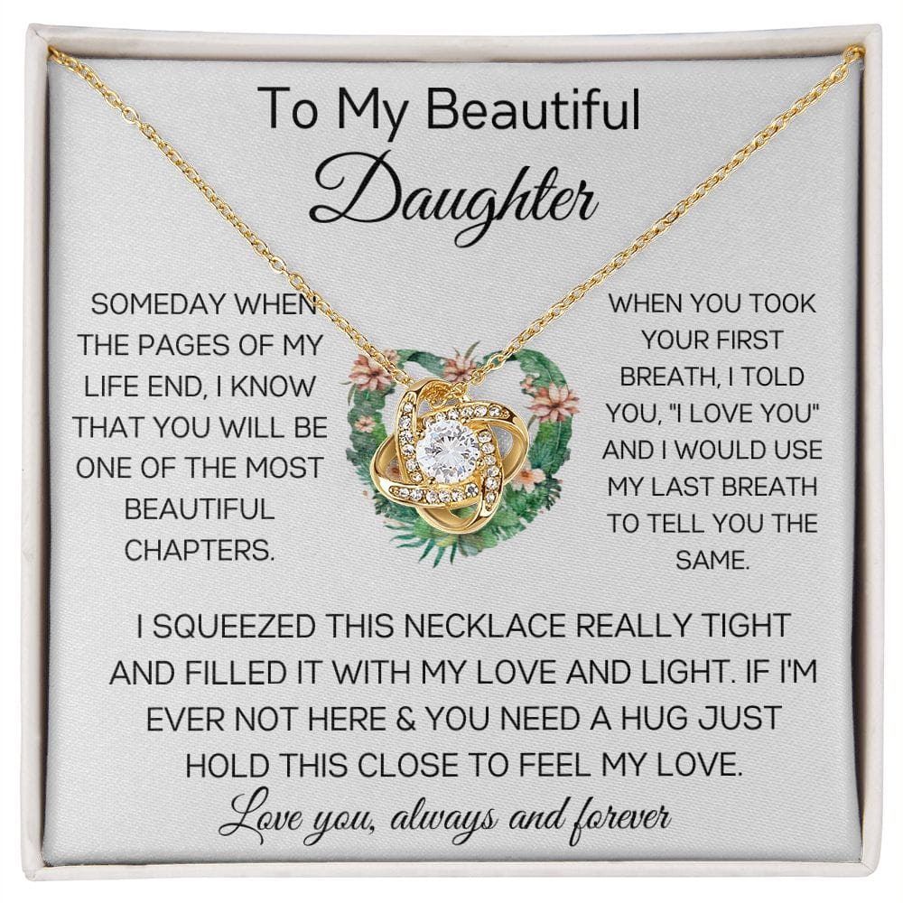 To My Beautiful Daughter - Someday - Love Knot Necklace