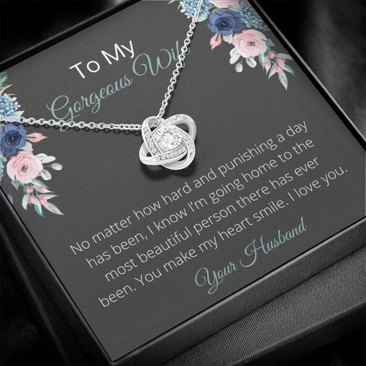 To My Gorgeous Wife - No Matter - Love Knot Necklace