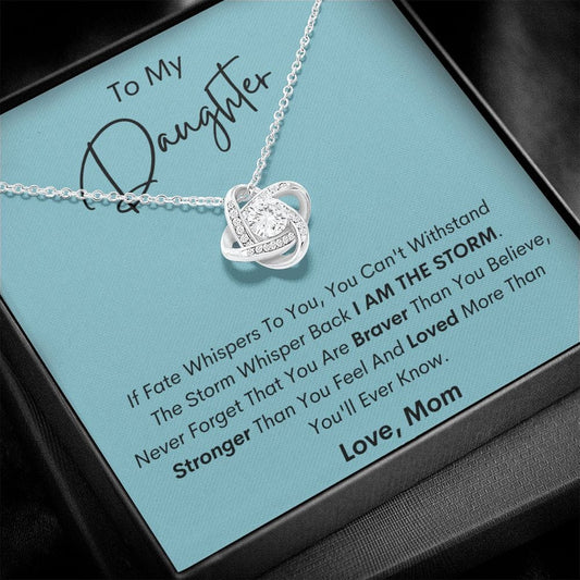 To My Daughter - If Fate Whispers - Love Knot Necklace