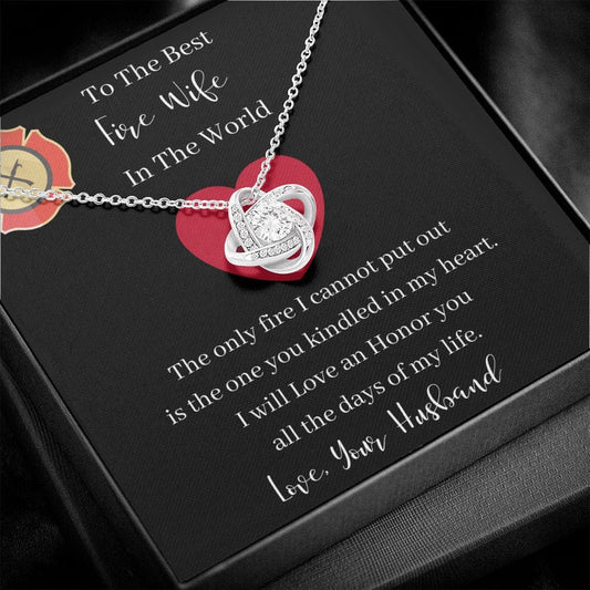 For The Best Fire Wife In The World - Love Knot Necklace