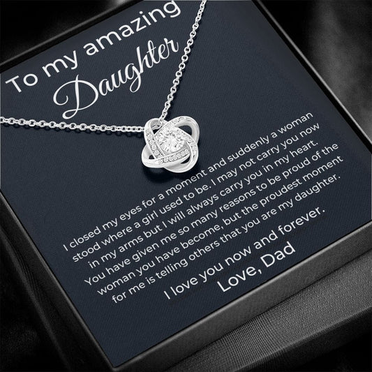 To My Amazing Daughter From Dad - Love Knot Necklace