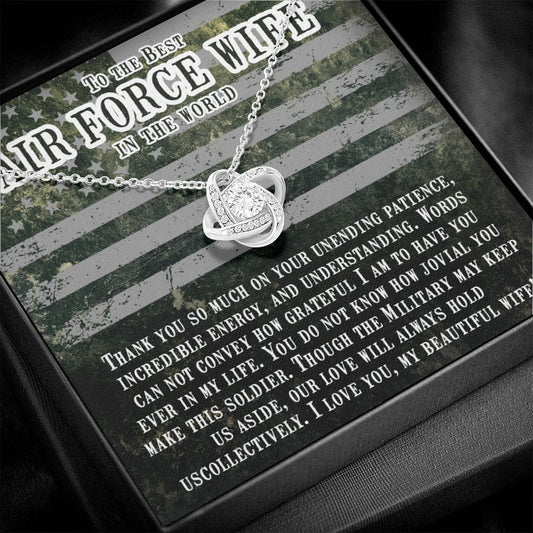 To The Best Air Force Wife In The World - Love Knot Necklace