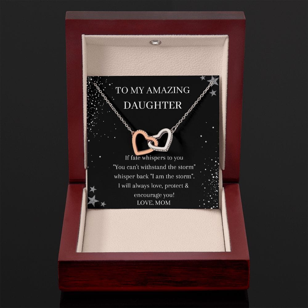 To My Amazing Daughter - If Fate Whispers To You - Interlocking Hearts Necklace