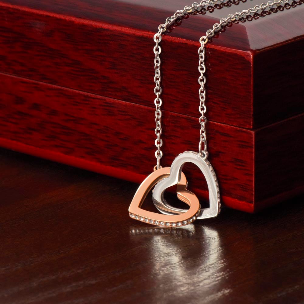 To My Beautiful Granddaughter - Feel My Love Nana - Interlocking Hearts Necklace