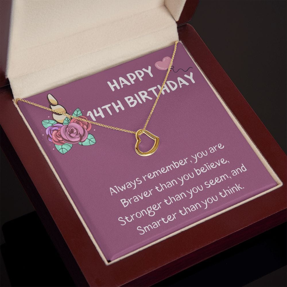 Happy 14th Birthday - Delicate Love Necklace