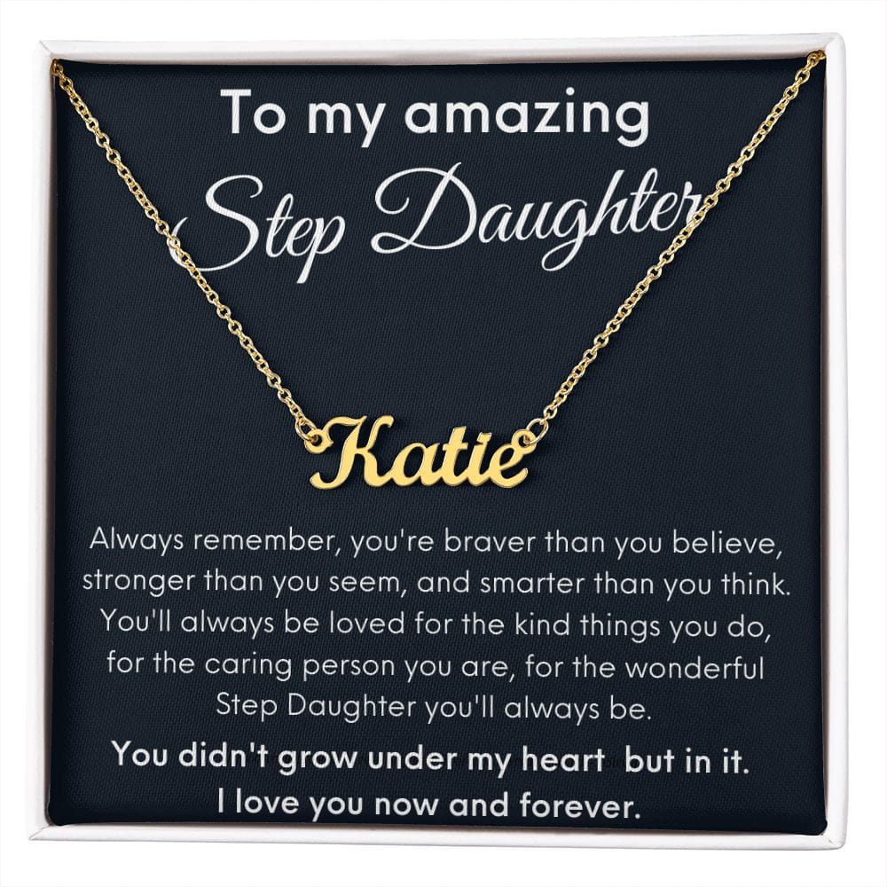 To My Amazing Step Daughter - I Love You - Personalized Name Necklace