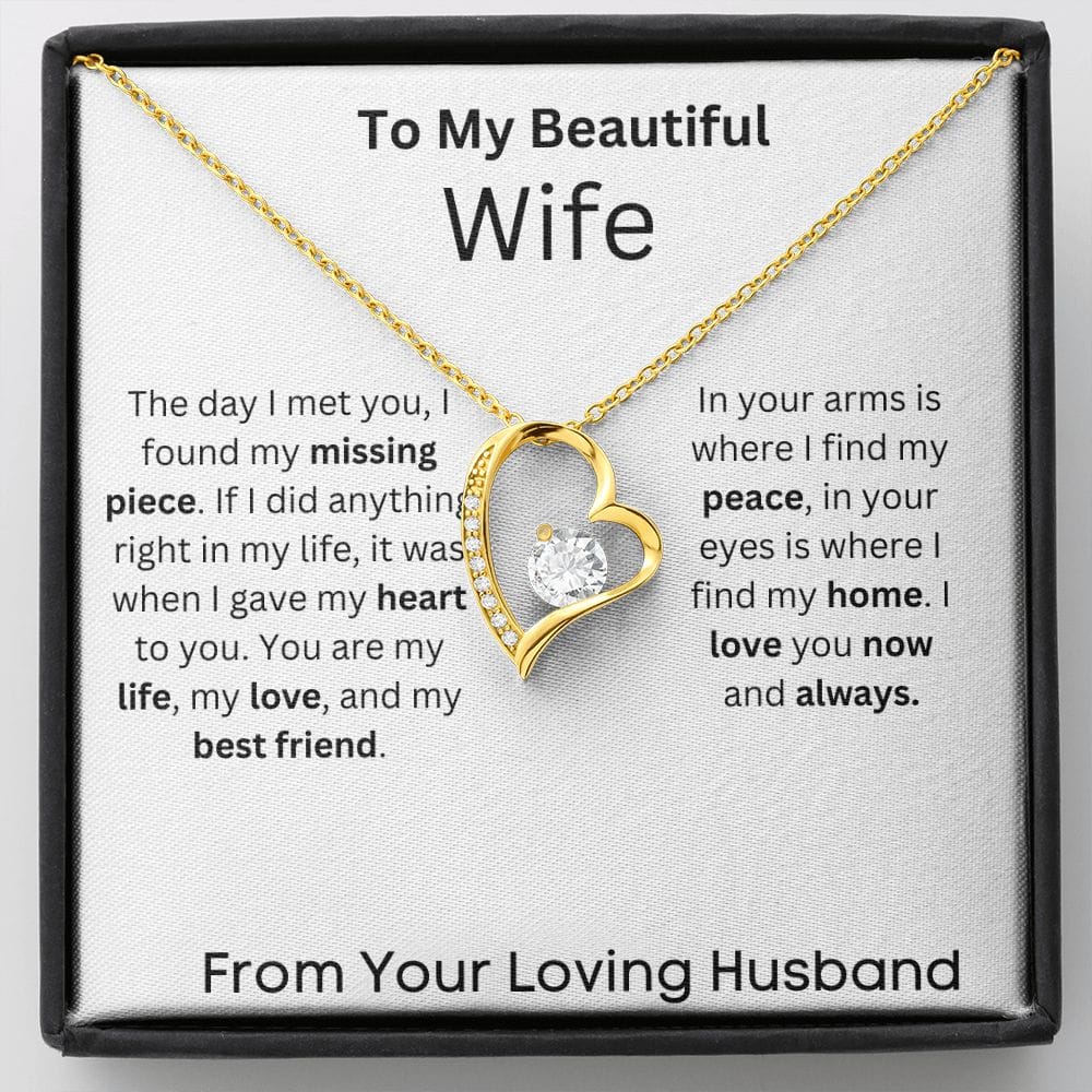 To My Beautiful Wife - The Day I Met You - Forever Love Necklace
